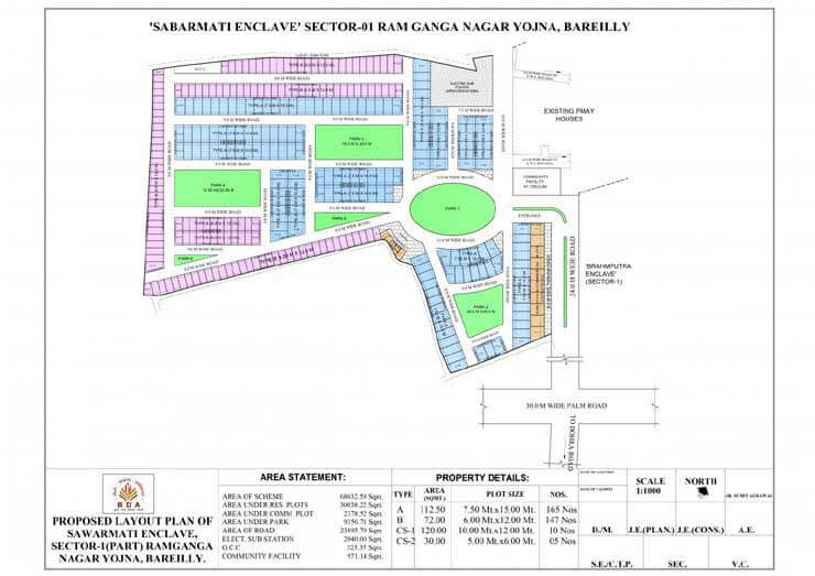 Sabarmati enclave sector 1 map of ramganga nagar bareilly